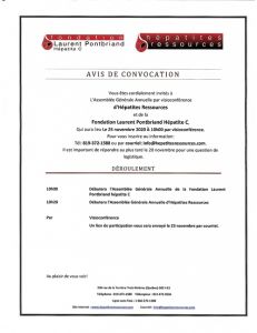 Avis de convocation AGA 2020